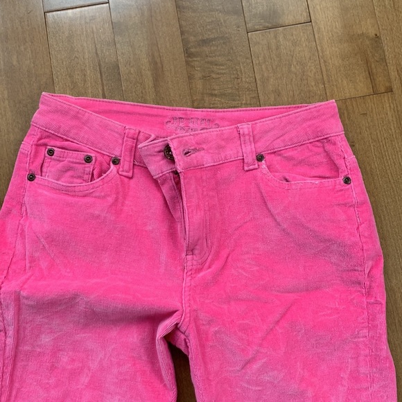 Bright Pink Velour Y2k Straight Leg Jeans - Picture 3 of 6